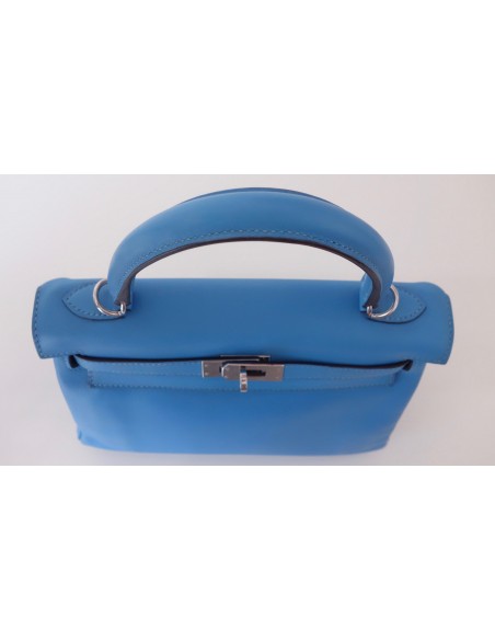 SAC HERMES KELLY 25 BLEU PARADIS