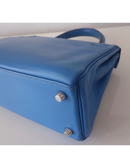 SAC HERMES KELLY 25 BLEU PARADIS