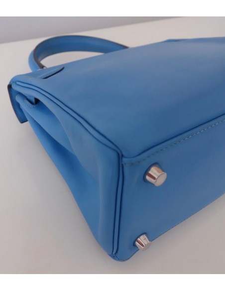 SAC HERMES KELLY 25 BLEU PARADIS