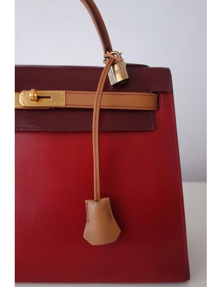 SAC HERMES KELLY TRICOLORE 32