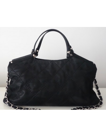 SAC CHANEL SHOPPING CUIR NOIR