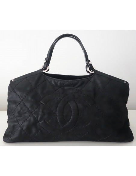 SAC CHANEL SHOPPING CUIR NOIR