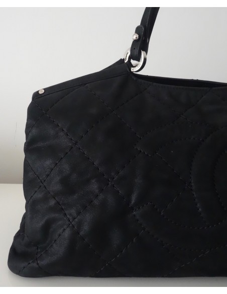 SAC CHANEL SHOPPING CUIR NOIR