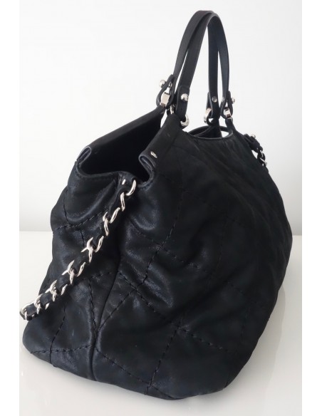 SAC CHANEL SHOPPING CUIR NOIR