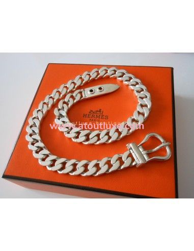 COLLIER SELLIER HERMES EN ARGENT