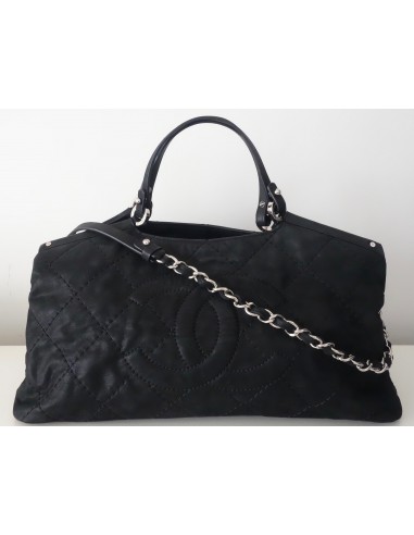 SAC CHANEL SHOPPING CUIR NOIR