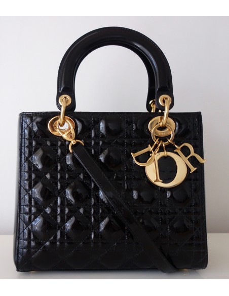 SAC LADY DIOR MEDIUM VERNI