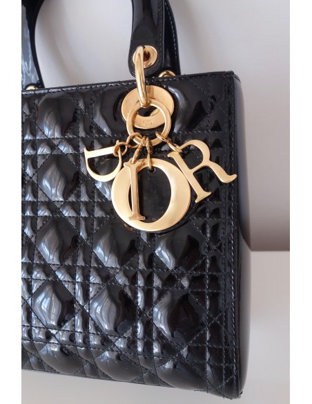 SAC LADY DIOR MEDIUM VERNI