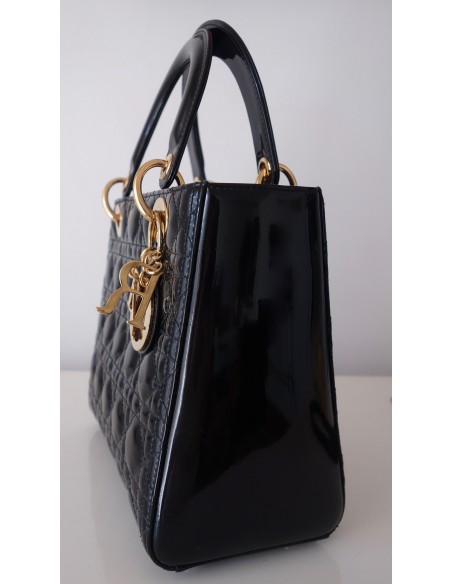 SAC LADY DIOR MEDIUM VERNI