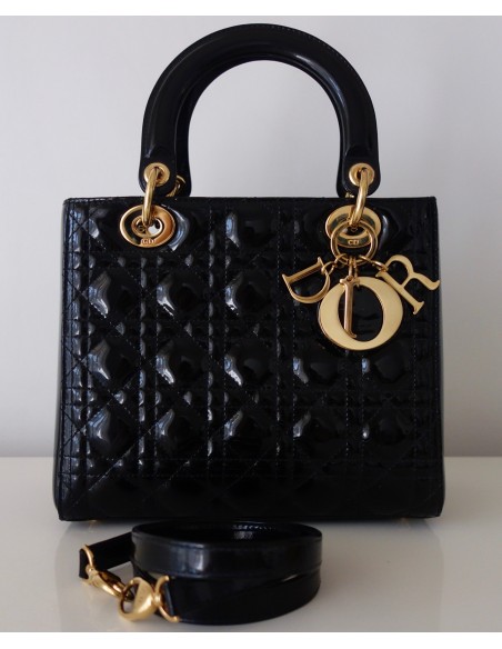 SAC LADY DIOR MEDIUM VERNI