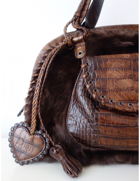 SAC DIOR ETHNIC CROCODILE