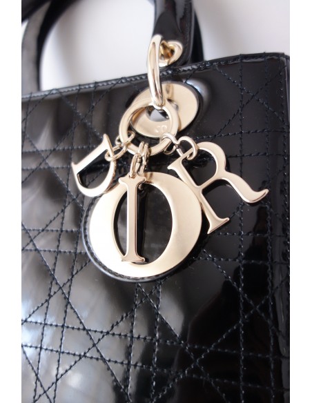 SAC LADY DIOR VERNI NOIR