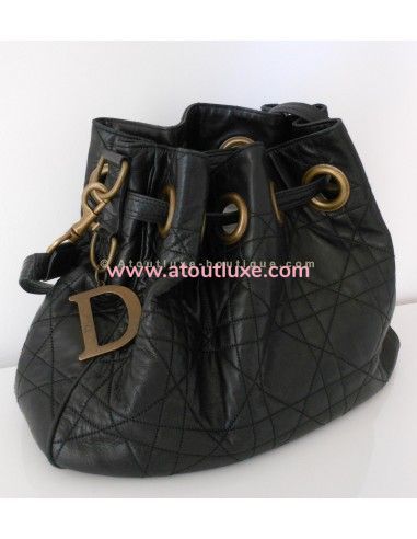 SAC DIOR CANNAGE CUIR NOIR