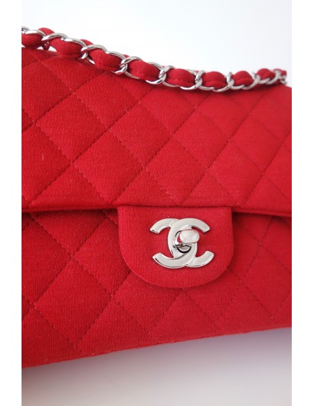 SAC CHANEL CLASSIQUE JERSEY ROUGE