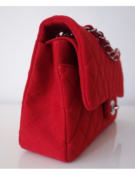 SAC CHANEL CLASSIQUE JERSEY ROUGE