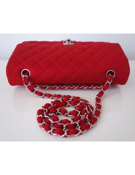 SAC CHANEL CLASSIQUE JERSEY ROUGE