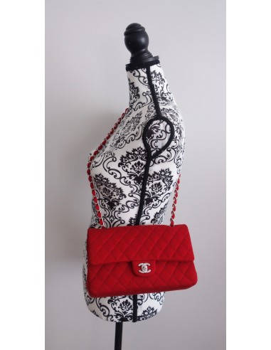 SAC CHANEL CLASSIQUE JERSEY ROUGE SAC CHANEL CLASSIQUE JERSEY ROUGE