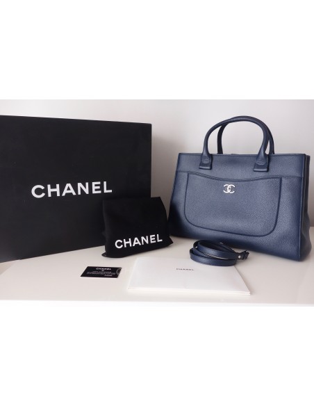 SAC CHANEL SHOPPING BLEU MARINE