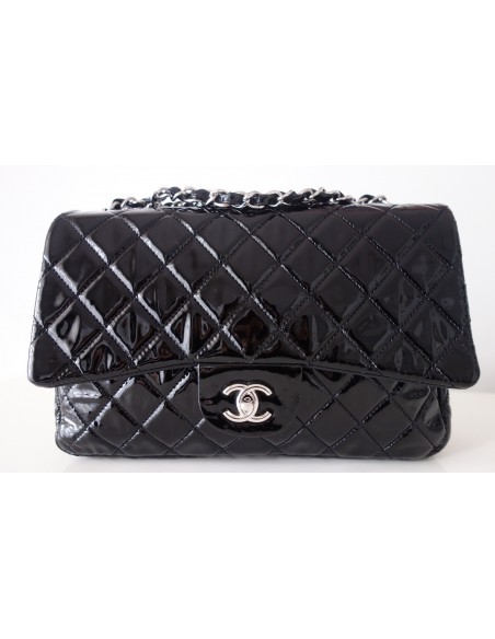 SAC CHANEL CLASSIQUE VERNI NOIR