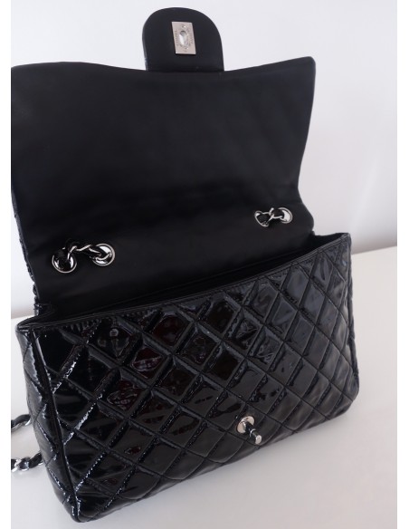 SAC CHANEL CLASSIQUE VERNI NOIR