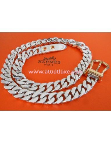 COLLIER HERMES SELLIER ARGENT / OR JAUNE