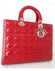 SAC LADY DIOR ROUGE VERNI -...