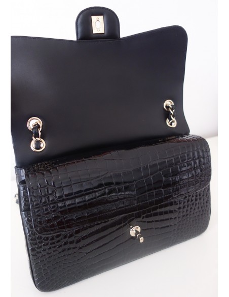 SAC CHANEL CLASSIQUE ALLIGATOR NOIR