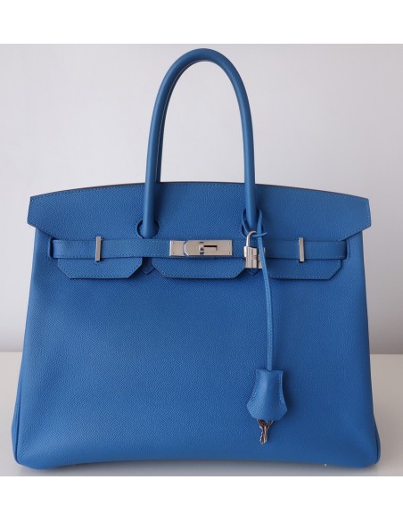 SAC HERMES BIRKIN 35 BLEU ZANZIBAR