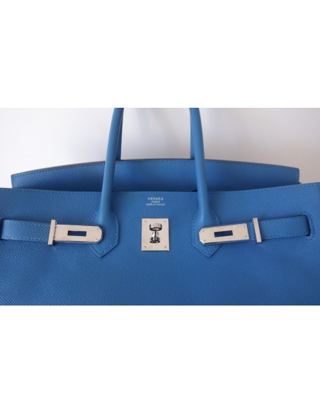 SAC HERMES BIRKIN 35 BLEU ZANZIBAR