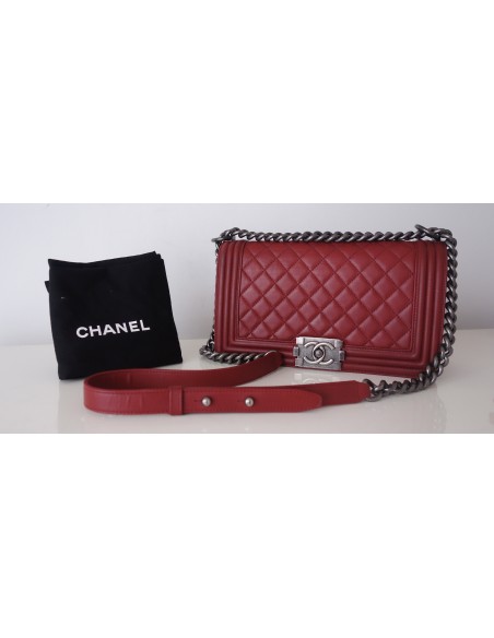 SAC CHANEL BOY ROUGE