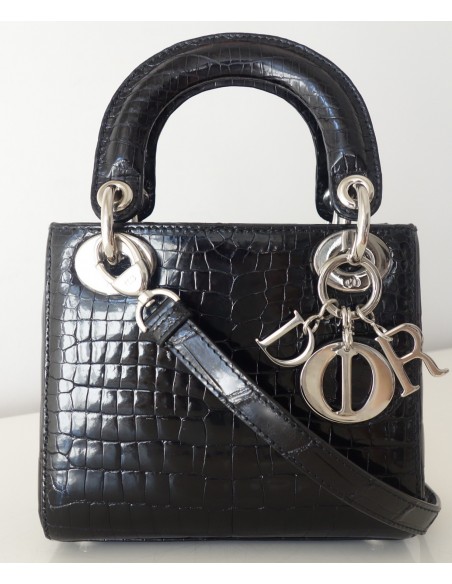 SAC MINI LADY DIOR ALLIGATOR