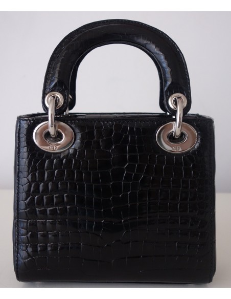 SAC MINI LADY DIOR ALLIGATOR