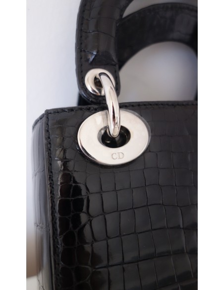 SAC MINI LADY DIOR ALLIGATOR