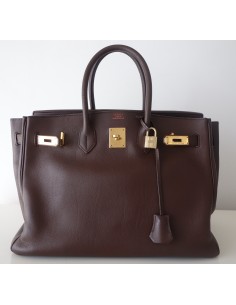 Sac Hermes Birkin 35 marron 2
