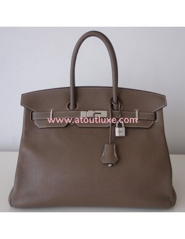 Sac Hermes Birkin 35 étoupe