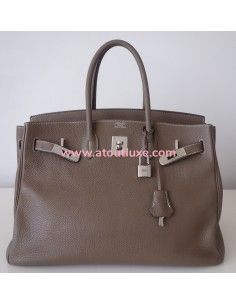 Sac Hermes Birkin 35 étoupe 2