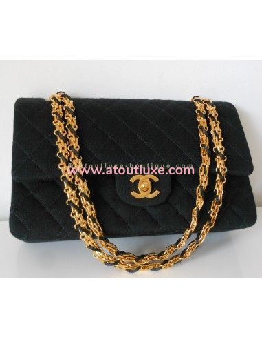 SAC CHANEL CLASSIQUE JERSEY NOIR