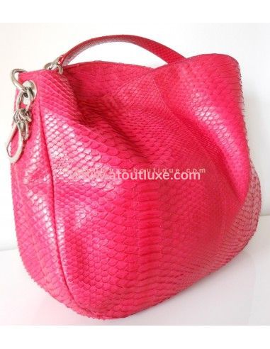 SAC SOFT LADY DIOR PYTHON FUSHIA