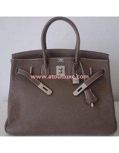 Sac Hermes Birkin 35 étoupe 2
