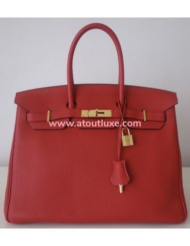 Sac Hermes Birkin 35 rouge