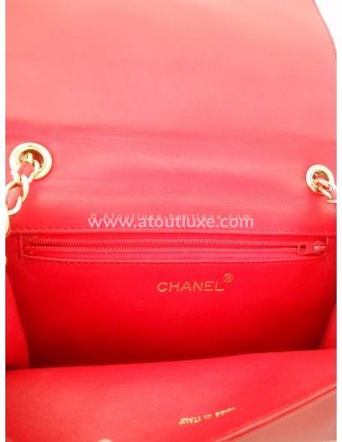 SAC CHANEL POMPON VINTAGE ROUGE