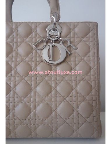 Sac Lady Dior Gm beige + pochette Sac Lady Dior Gm beige + pochette
