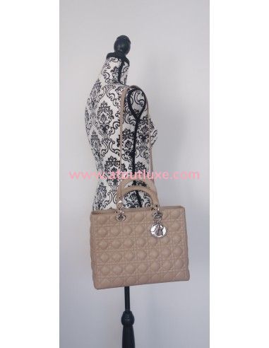 Sac Lady Dior Gm beige + pochette Sac Lady Dior Gm beige + pochette
