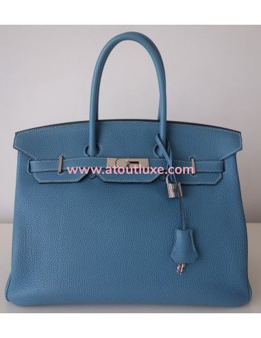 Sac Birkin 35 bleu Jean