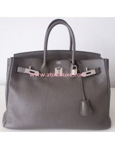 Sac Hermès Birkin 35 étain 2