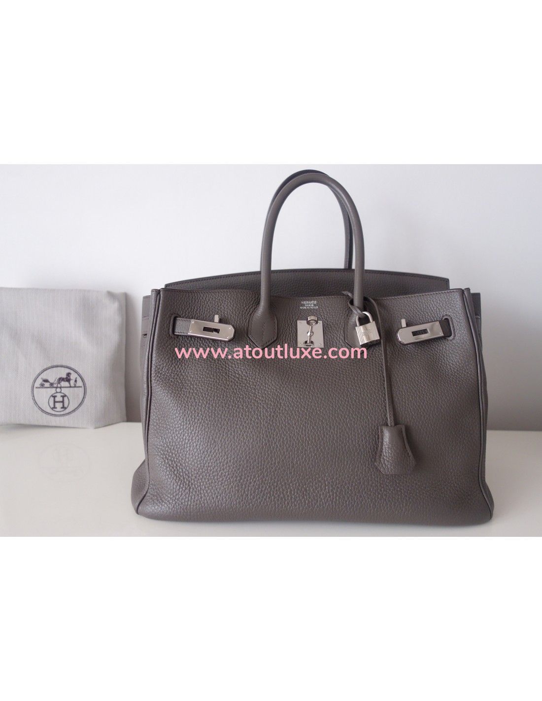 HERMES - SAC BIRKIN 35 EN CUIR TOGO ETAIN