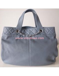 Sac Chanel shopping bleu jean 2