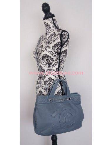 Sac Chanel shopping bleu jean Sac Chanel shopping bleu jean