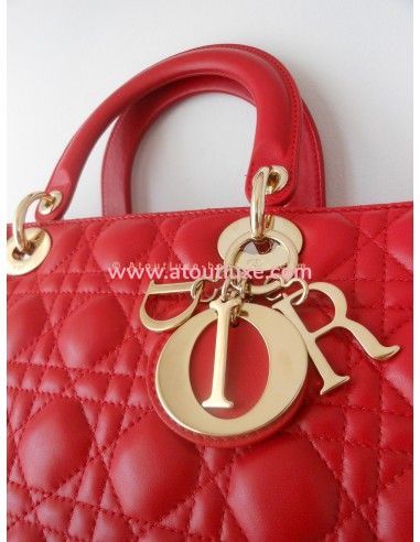 SAC LADY DIOR ROUGE GRAND MODELE SAC LADY DIOR ROUGE GRAND MODELE