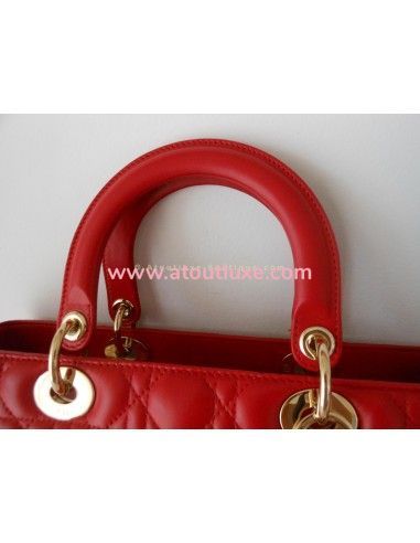 SAC LADY DIOR ROUGE GRAND MODELE SAC LADY DIOR ROUGE GRAND MODELE